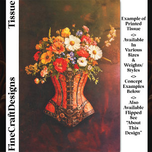 Victorian Steampunk Corset Flowers DF5LF Decoupage Tissue Paper