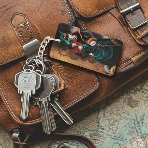 Victorian Steampunk Couple Elegance Romance Key Ring