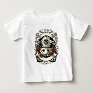 Victorian Steampunk Deep Sea Diver Red Roses Baby T-Shirt