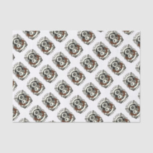 Victorian Steampunk Deep Sea Diver Red Roses Tissue Paper