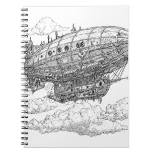 Victorian Steampunk Dirigible Fantasy Sketch Notebook