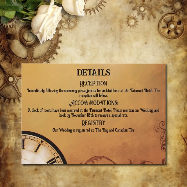 Victorian Steampunk Elegance Wedding Enclosure Card (Creator Uploaded)