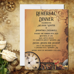 Victorian Steampunk Elegance Wedding Invitation
