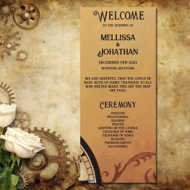 Victorian Steampunk Elegance Wedding Program (Creator Uploaded)