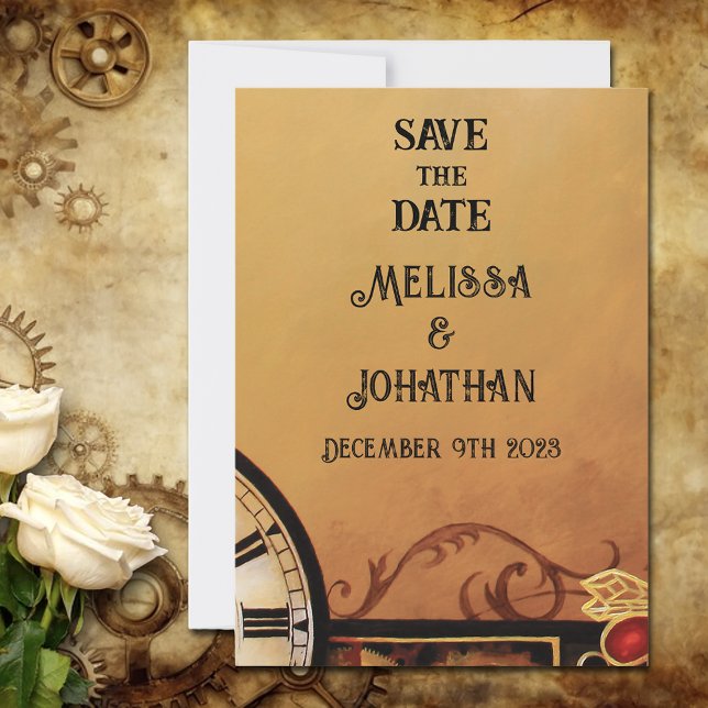 Victorian Steampunk Elegance Wedding Save The Date (Creator Uploaded)