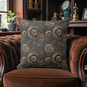 Victorian Steampunk Gears Cushion