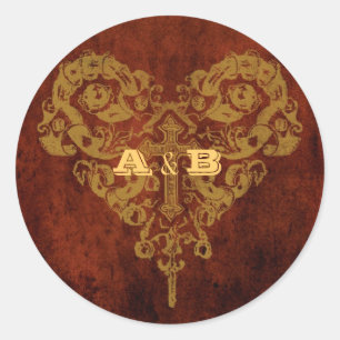 Victorian Steampunk (Heart & Cross) Favour Seal