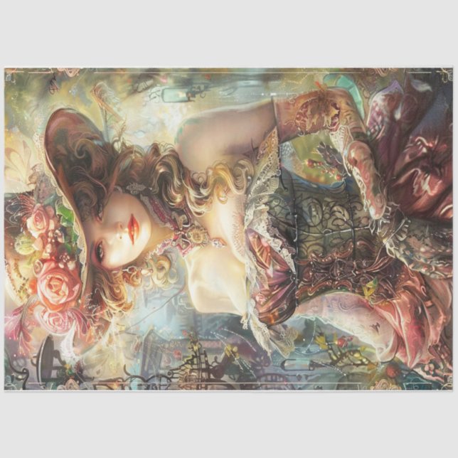 Victorian Steampunk Lady  Tissue Paper (Front)