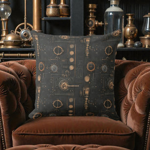 Victorian Steampunk Metal Knobs and Gears Cushion