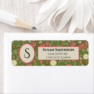 Victorian Steampunk Pocket Watch Return Address Label