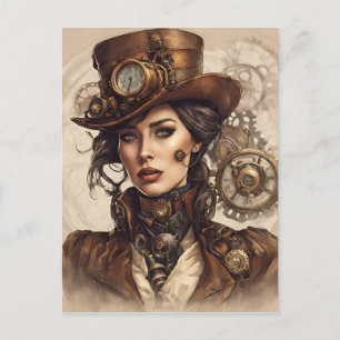 Victorian Steampunk Portrait of a Woman Postcard