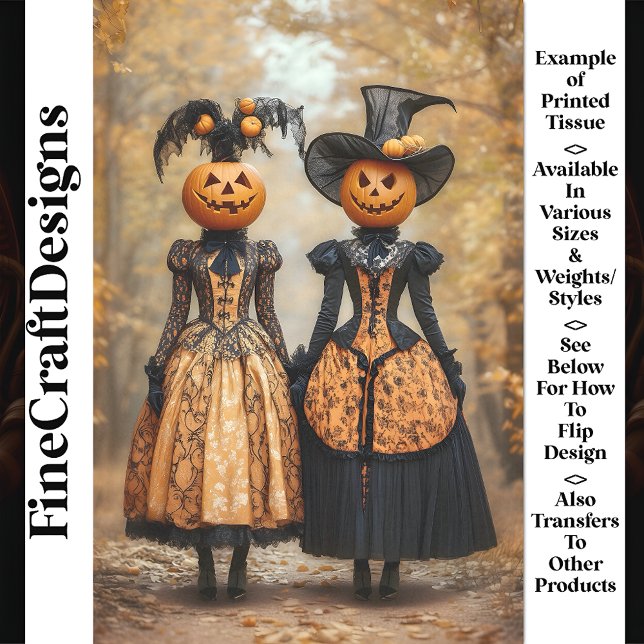 Victorian Steampunk Pumpkin Ladies AL4 Decoupage Tissue Paper (Creator Uploaded)