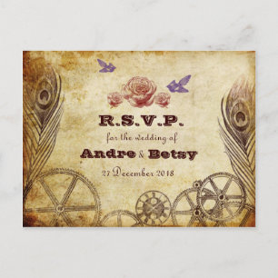 Victorian Steampunk RSVP Postcard