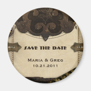 Victorian Steampunk Save The Date Magnet