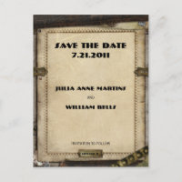 Victorian Steampunk Save the Date Postcards