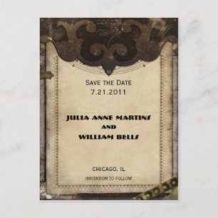 Victorian Steampunk Save the Date Postcards