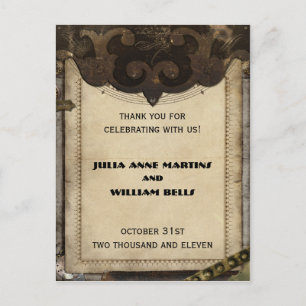 Victorian Steampunk Thank You Postcards