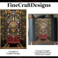 Victorian Steampunk Train Engine G8 Decoupage