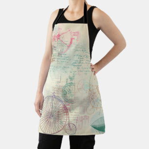 Victorian Steampunk   Watercolor Grunge Pastel Apron