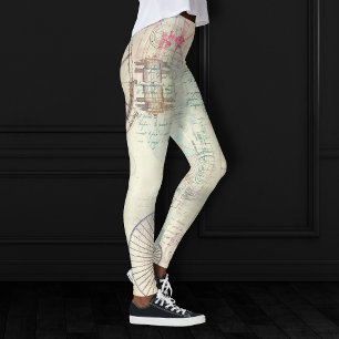 Victorian Steampunk   Watercolor Grunge Pastel Leggings