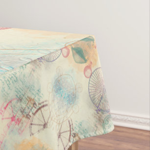 Victorian Steampunk Watercolor Grunge Pastel Tablecloth
