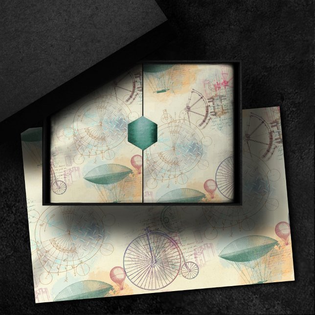 Victorian Steampunk | Watercolor Grunge Pastel Tissue Paper (Creator Uploaded)