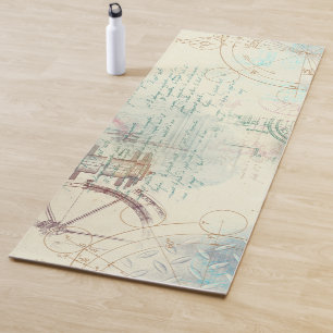 Victorian Steampunk   Watercolor Grunge Pastel Yoga Mat