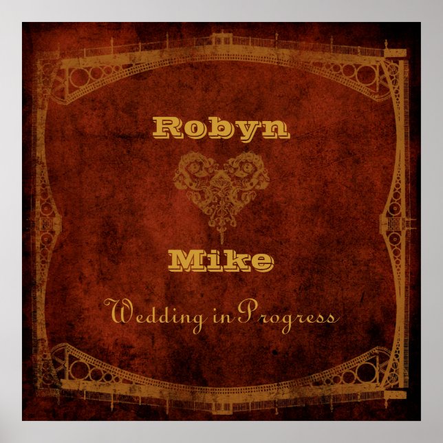 Victorian Steampunk Wedding-in-Progress Sign (Front)