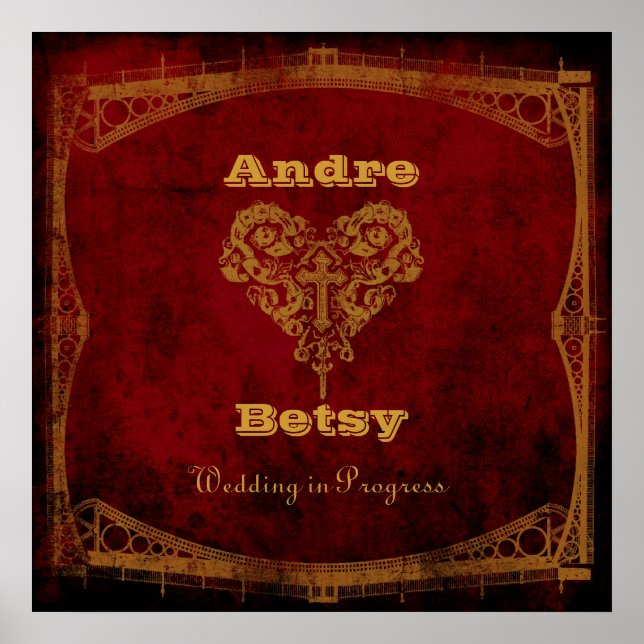 Victorian Steampunk Wedding-in-Progress Sign (Front)