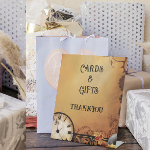 Victorian Steampunk Wedding Pedestal Sign