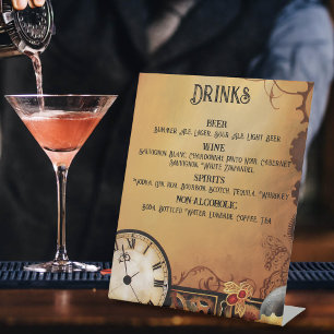 Victorian Steampunk Wedding Pedestal Sign