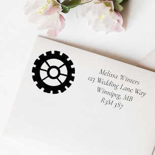 Victorian Steampunk Wedding Self-inking Stamp