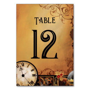 Victorian Steampunk Wedding Table Number