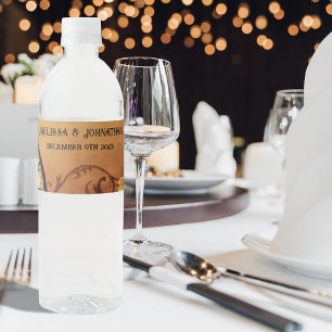 Victorian Steampunk Wedding Water Bottle Label