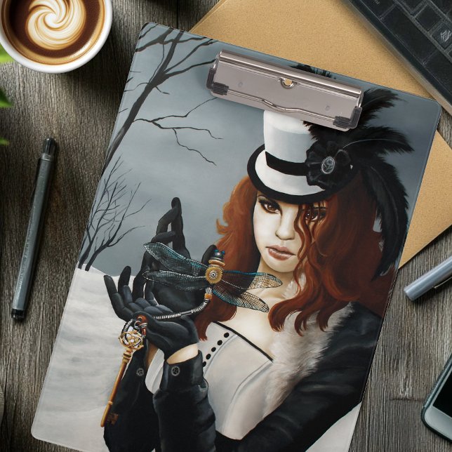 Victorian Steampunk Winter Dragonfly Key Gothic Clipboard (Creator Uploaded)