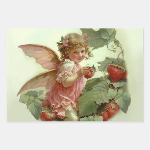 Victorian “Strawberry Fairy”   Wrapping Paper Sheet