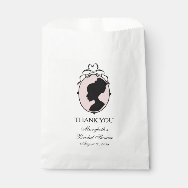 Victorian Style 60s Cameo Bridal Shower Favour Bag (Front)
