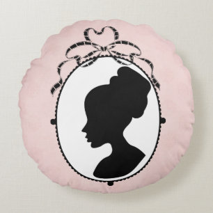 Victorian Style 60s Cameo Round Cushion