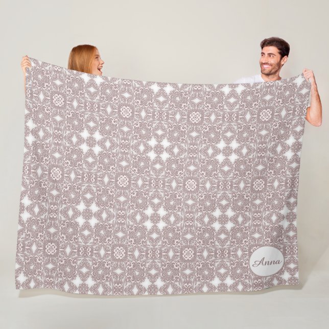 victorian style baroque pattern  fleece blanket (In Situ)