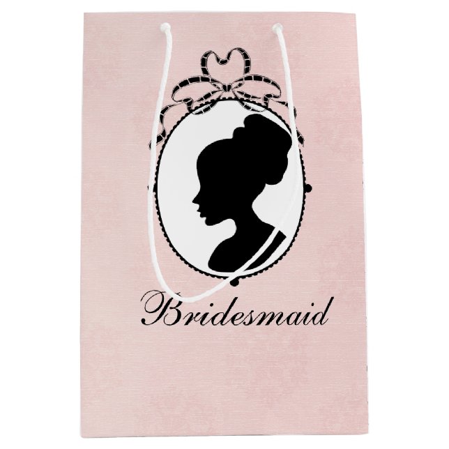 Victorian Style Cameo Bridal Shower Gift Bag (Front)