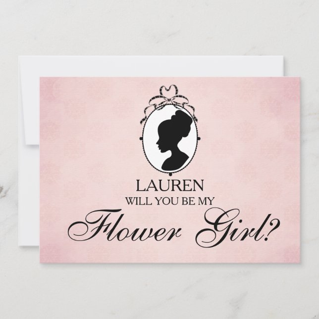 Victorian Style Cameo Will You Be My Flower Girl Invitation (Front)