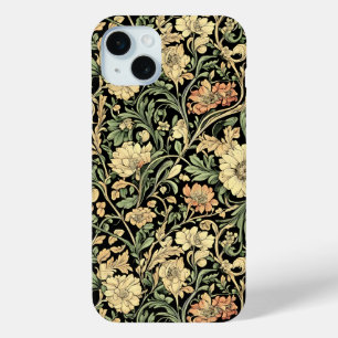 Victorian-style floral pattern iPhone 15 mini case