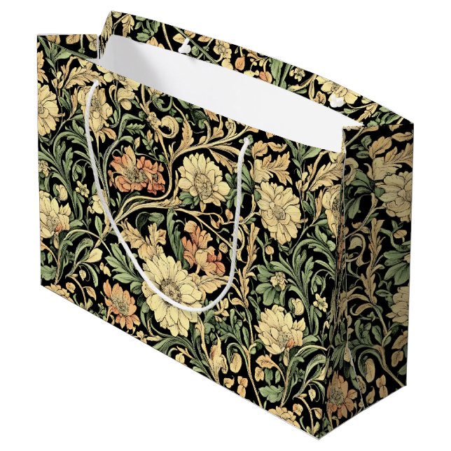 Victorian-style floral pattern  large gift bag (Back Angled)
