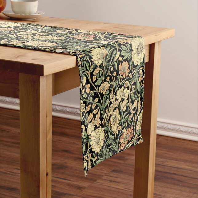 Victorian-style floral pattern  short table runner (In Situ)