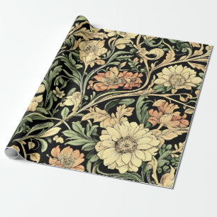 Victorian-style floral pattern wrapping paper
