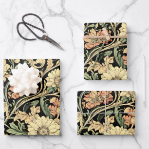 Victorian-style floral pattern  wrapping paper sheet