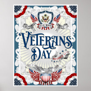 Victorian Style Veterans Day Heavy Stock Poster