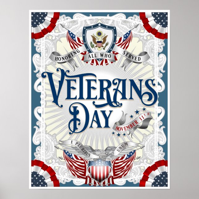 Victorian Style Veterans Day Heavy Stock Poster (Front)