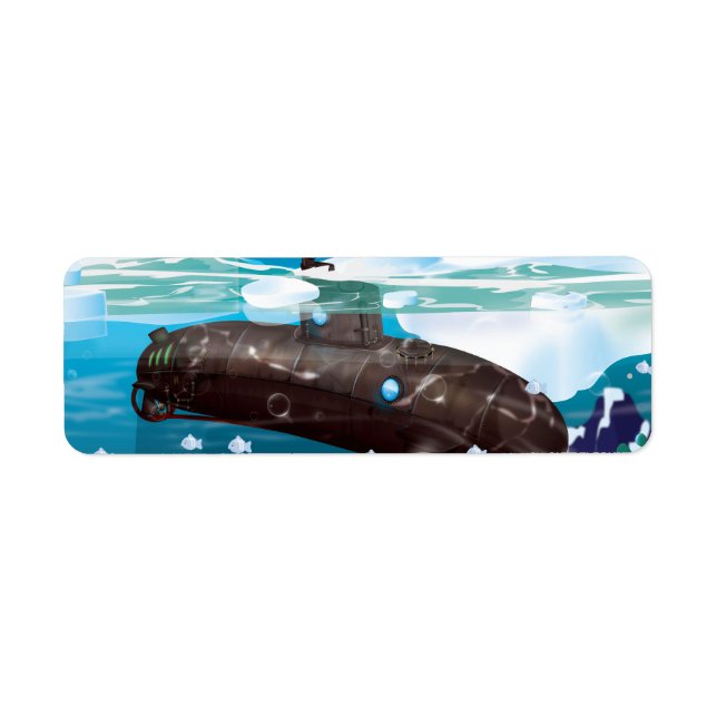 Victorian Submarine Arctic Adventure Return Address Label (Front)