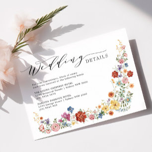 Victorian Summer Garden Wildflower Wedding Details Enclosure Card